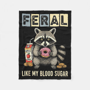 Grappige Diabetes Wasbeer Humor Type Eén Insuline Fleece Deken