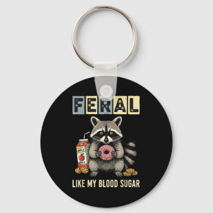 Grappige Diabetes Wasbeer Humor Type Eén Insuline Sleutelhanger