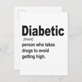 Grappige Diabetische Type 1 Definitie Awareness Gi Aankondigingskaart (Voorkant / Achterkant)