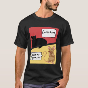 Grappige dialoog tussen een kat en een muis t-shirt