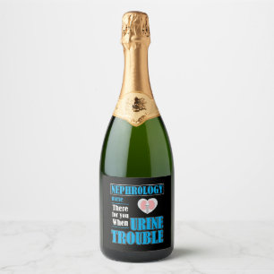 Grappige Dialyse RN Urine Humor Nefrologie Verplee Sparkling Wijnetiket