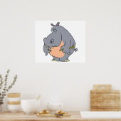 grappige dieet nijlpaard meet taillelijn poster (Keuken)