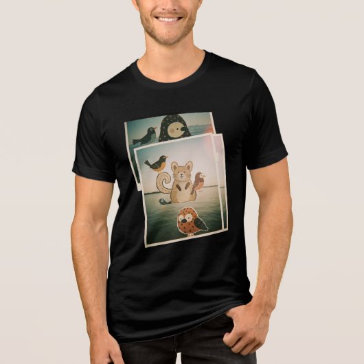 Grappige dier- en vogelillustratie - Natuur-Th Tri-Blend Shirt (Voorkant)