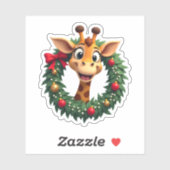 Grappige dier giraffe meme gezicht feestelijke Ker Sticker (Vel)