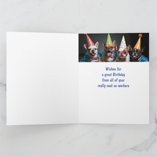 Grappige dier humor verjaardag van collega's kaart (Binnen)