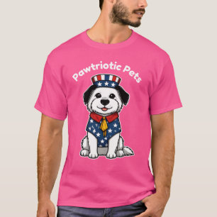 Grappige dier Pawtriotische huisdieren Hond Kat  s T-shirt