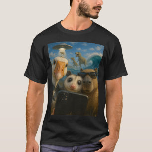 Grappige Dier Selfie Gans Capybara Possum T-shirt