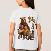 Grappige dier-selfiesquadron-cartoonontwerp Tri-Blend shirt (Achterkant)