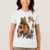 Grappige dier-selfiesquadron-cartoonontwerp Tri-Blend shirt (Voorkant)