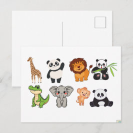 GRAPPIGE DIEREN ANSICHTKAART BRIEFKAART
