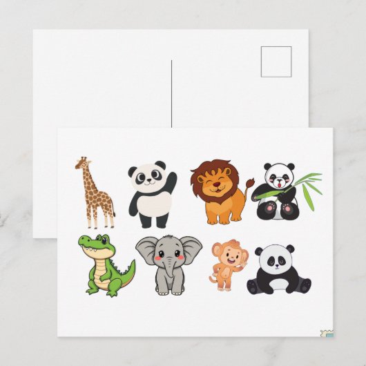 GRAPPIGE DIEREN ANSICHTKAART BRIEFKAART (Voorkant / Achterkant)