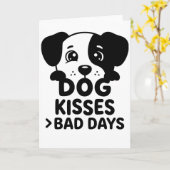 grappige dieren HOND KUST SLECHTE DAGEN Kaart (Gele Bloem)