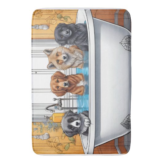 Grappige dieren in bad badmat (Voorkant Verticaal)