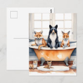 Grappige dieren in bad briefkaart (Voorkant / Achterkant)