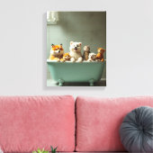 Grappige dieren in bad canvas afdruk (Insitu (Woonkamer))
