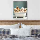 Grappige dieren in bad canvas afdruk (Insitu (Slaapkamer))