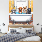 Grappige dieren in bad canvas afdruk (Insitu (Slaapkamer))