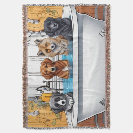 Grappige dieren in bad deken (Voorkant Verticaal)