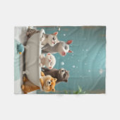 Grappige dieren in bad fleece deken (Voorkant (Horizontaal))
