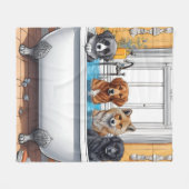 Grappige dieren in bad fleece deken (Voorkant (Horizontaal))