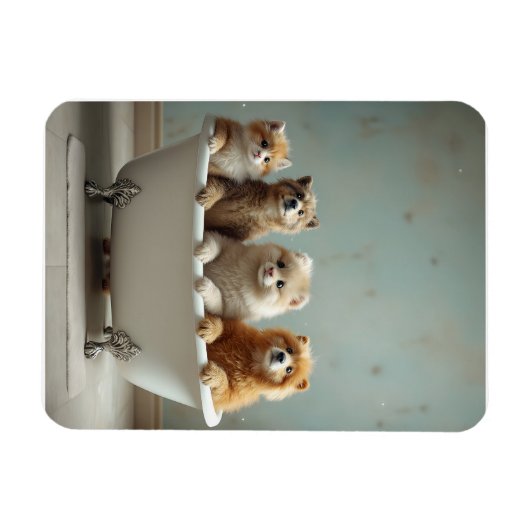 Grappige dieren in bad magneet (Horizontaal)