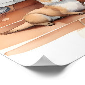 Grappige dieren in bad poster (Hoek)