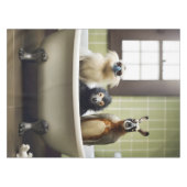 Grappige dieren in badkamer tafelkleed (Voorkant (Horizontaal))
