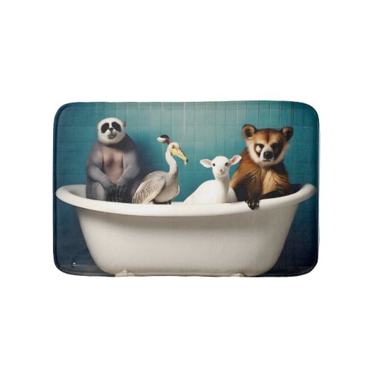 Grappige dieren in de badkamer badmat (Voorkant)