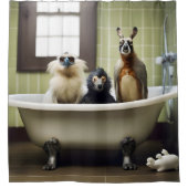 Grappige dieren in de badkamer douchegordijn (Voorkant)
