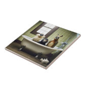 Grappige dieren in de badkamer tegeltje (Zijkant)