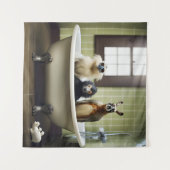 Grappige dieren in de badkamer wandkleed (Voorkant (horizontaal))
