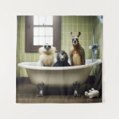 Grappige dieren in de badkamer wandkleed (Voorkant)