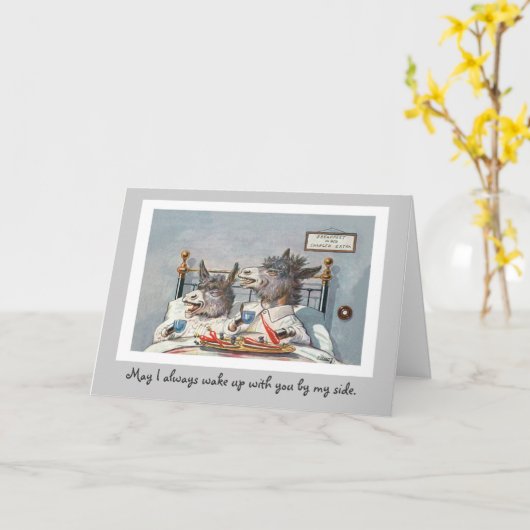 Grappige  Dieren Jubileum Kaart (Gele Bloem)