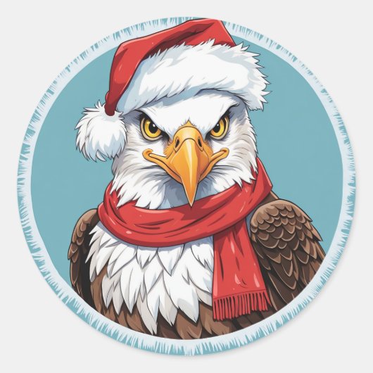 Grappige dieren Kerstfavorieten - Eagle 2 Ronde Sticker (Voorkant)