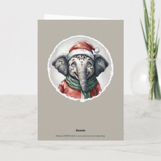 Grappige dieren Kerstfavorieten - Elephant 2 Kaart (Achterkant)