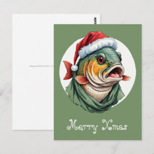 Grappige dieren Kerstfavorieten - Karper 1 Briefkaart