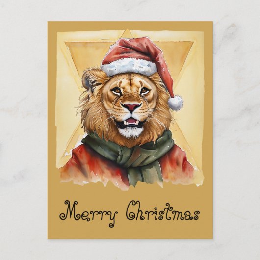 Grappige dieren Kerstfavorieten - Lion 1 Briefkaart (Voorkant)