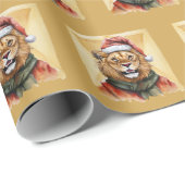 Grappige dieren Kerstfavorieten - Lion 1 Cadeaupapier (Rol Hoek)