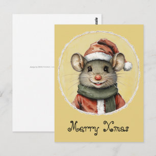 Grappige dieren Kerstfavorieten - Muis 1 Briefkaart