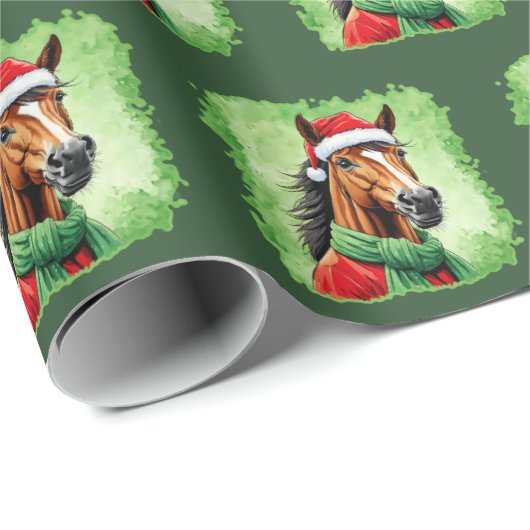 Grappige dieren Kerstfavorieten - Paard 6 Cadeaupapier (Rol Hoek)