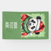 Grappige dieren Kerstfavorieten - Panda 1 Spandoek (Horizontaal)