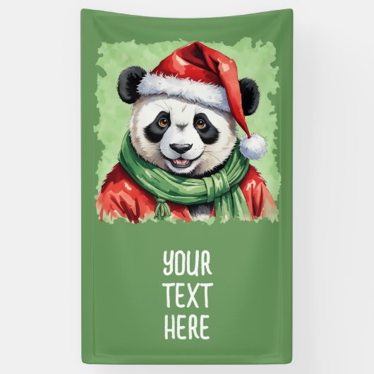 Grappige dieren Kerstfavorieten - Panda 1 Spandoek (Verticaal)