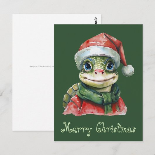 Grappige dieren Kerstfavorieten - Schildpad 2 Briefkaart (Voorkant / Achterkant)