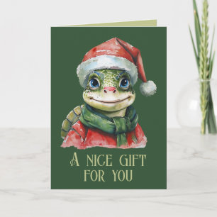 Grappige dieren Kerstfavorieten - Schildpad 2 Kaart