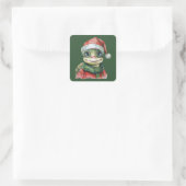 Grappige dieren Kerstfavorieten - Schildpad 2 Vierkante Sticker (Tas)