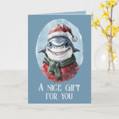 Grappige dieren Kerstfavorieten - Shark 1 Kaart (Gele Bloem)