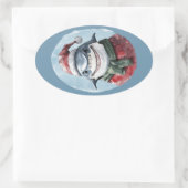 Grappige dieren Kerstfavorieten - Shark 1 Ovale Sticker (Tas)