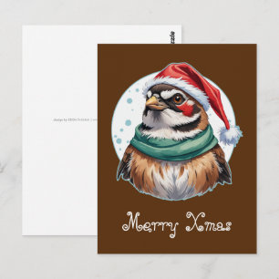 Grappige Dieren Kerstfavorieten - Sparrow 1 Briefkaart