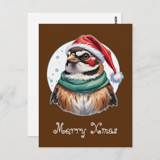 Grappige Dieren Kerstfavorieten - Sparrow 1 Briefkaart (Voorkant / Achterkant)