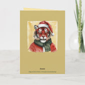 Grappige dieren Kerstfavorieten - Tiger 1 Kaart (Achterkant)